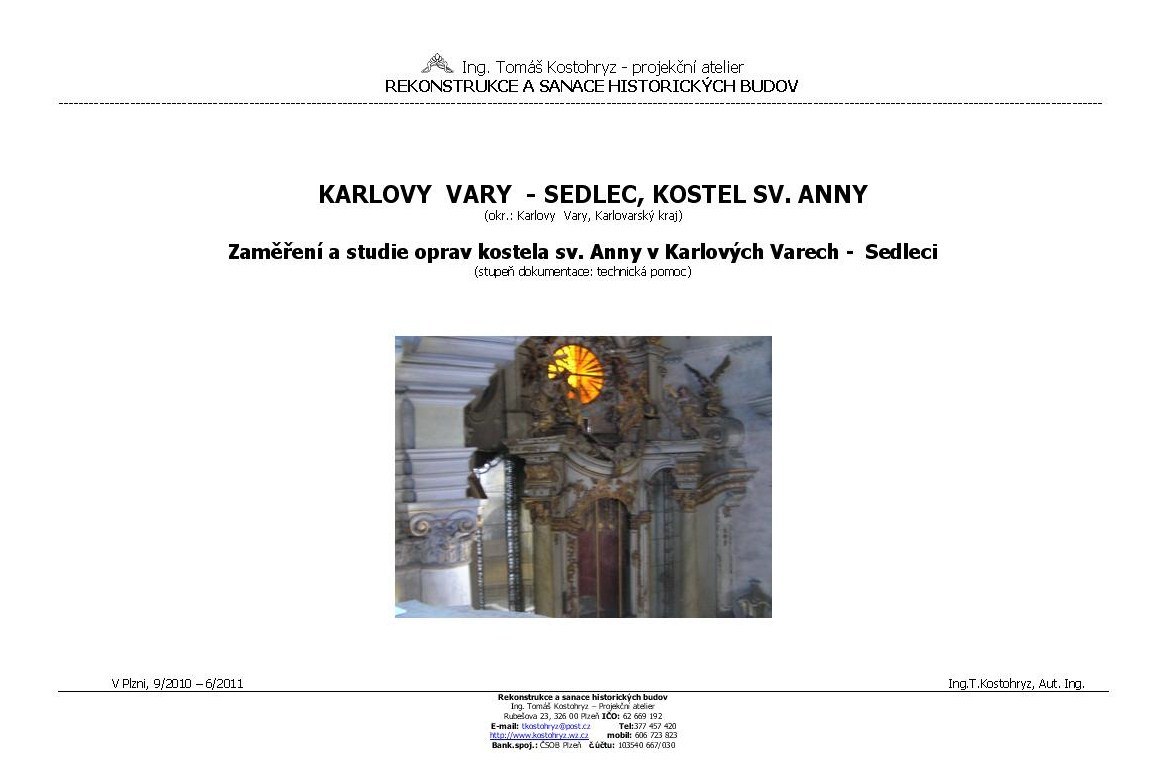 Zaměření a studie oprav kostela sv. Anny v Sedleci